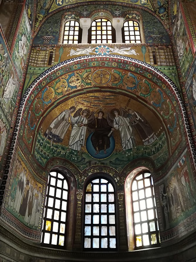 Byzantine mosaic interior of the Basilica di San Vitale in Ravenna, UNESCO World Heritage Site